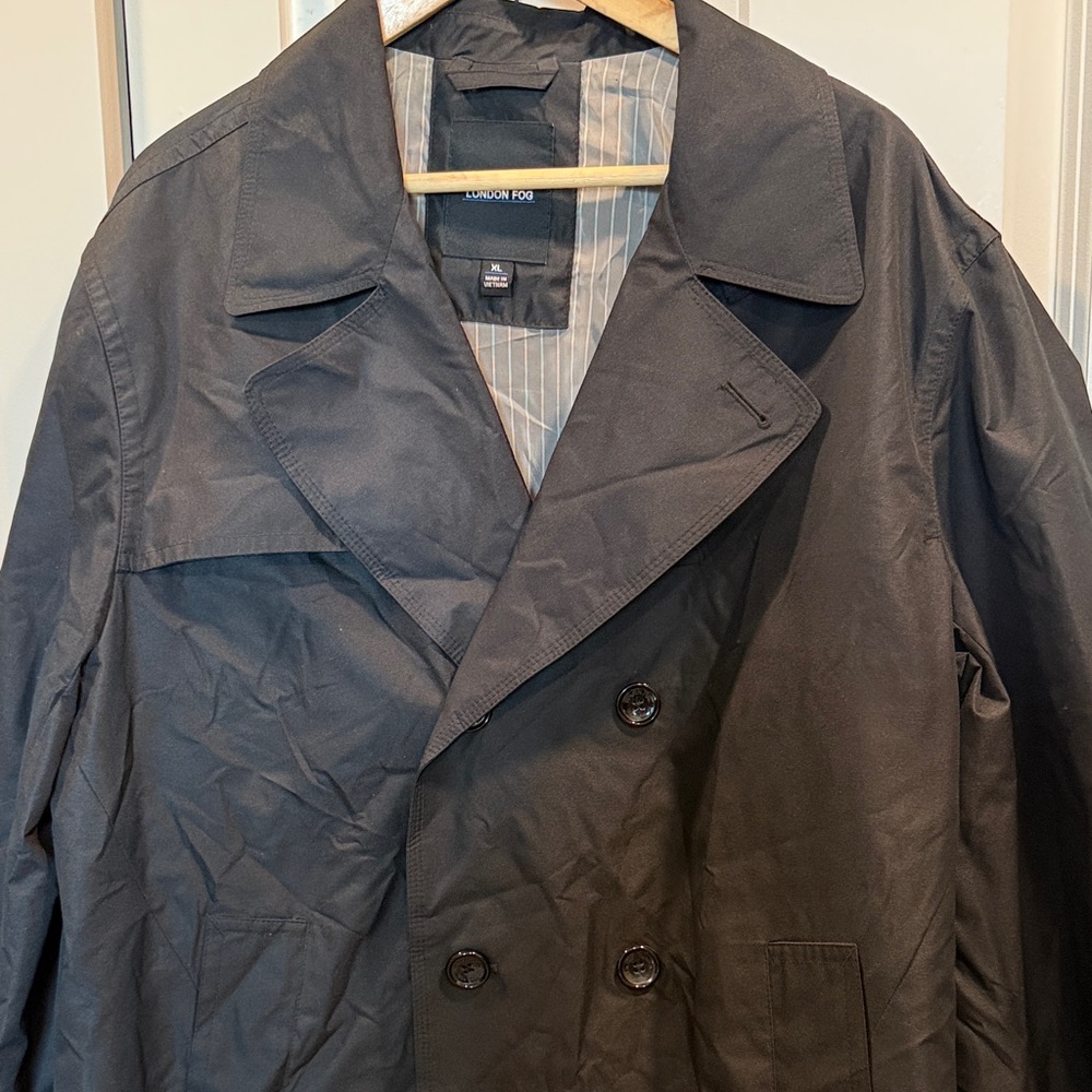London Fog Charcoal Trench Coat for Men